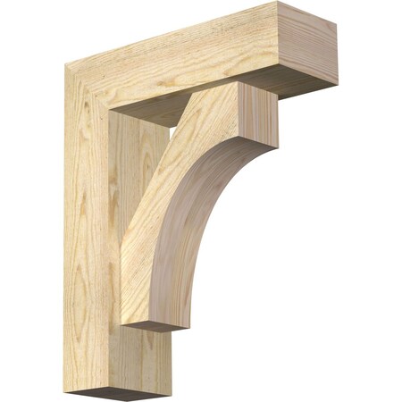 Ekena Millwork Westlake Block Rough Sawn Bracket w/ Offset Brace, Douglas Fir, 6"W x 18"D x 22"H BKT0604X18X22WTL05RDF